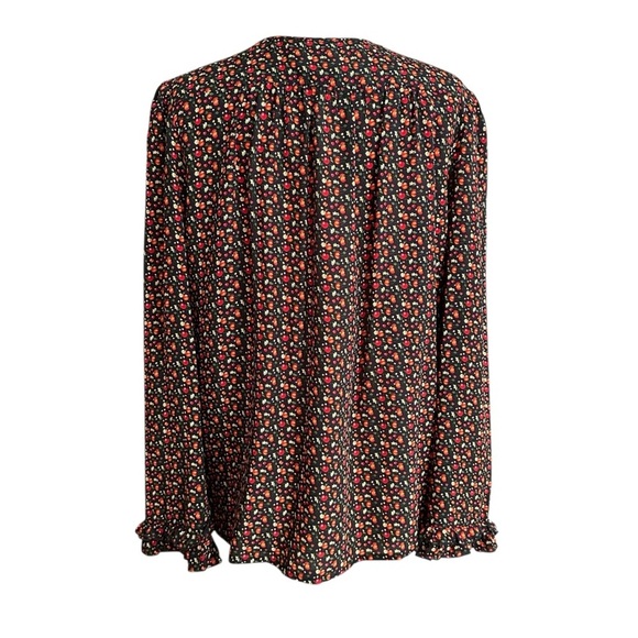 A.P.C. Lillian Ruffle Silk Cherry Print Blouse Cottagecore Vintage Inspired 8 - Picture 10 of 16